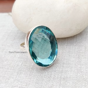 Aquamarine Ring, Handmade Ring, Gemstone Ring, 925 Sterling Silver Ring, Women Ring, Gift Ring, Silver Ring, Pretty Ring, Aquamarine Jewelry