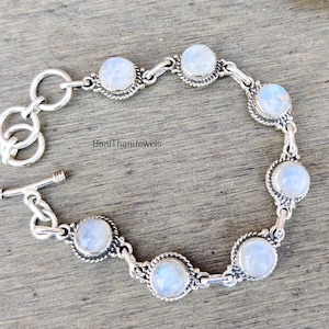 Moonstone Bracelet, Handmade Bracelet, 925 Sterling Bracelet, Moonstone Jewelry, Adjustable Bracelet, Silver Bracelet, Gemstone Bracelet
