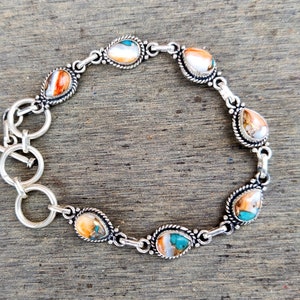 Austern Türkis Armband, verstellbares Armband, 925 Sterling Armband, Austern Schmuck, Silber Armband, handgemachtes Armband, Türkis Schmuck