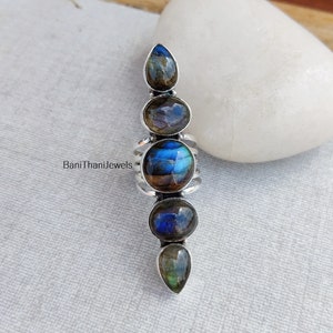 Labradorite Ring, Handmade Ring, 925 Silver Sterling Ring, Labradorite Jewelry, Pretty Ring, Gemstone Ring, Women Ring, Silver Ring