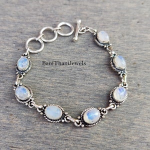 Moonstone Bracelet, Handmade Bracelet, 925 Sterling Bracelet, Moonstone Jewelry, Adjustable Bracelet, Silver Bracelet, Gemstone Bracelet