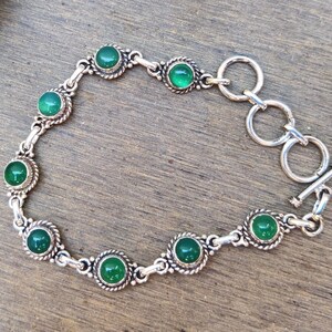 Green Onyx Bracelet, 925 Silver Sterling Bracelet, Handmade Bracelet, Gift Bracelet, Green Onyx Jewelry, Beautiful Bracelet, Silver Bracelet