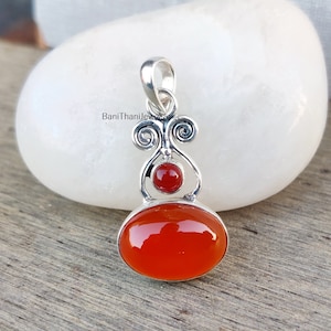 Carnelian Pendant, Gemstone Pendant, Handmade Pendant, Gift Pendant, Women Necklace, Carnelian Jewelry, 925 Silver Sterling Pendant