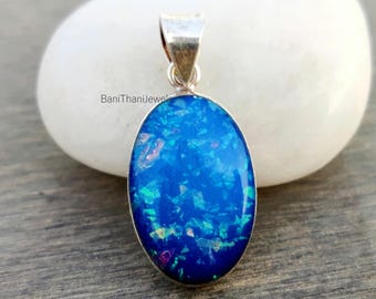 Australian Opal Pendant, Handmade Pendant, 925 Sterling Pendant, Gemstone Pendant, Opal Pendant, Gift Pendant, Australian opal Jewelry