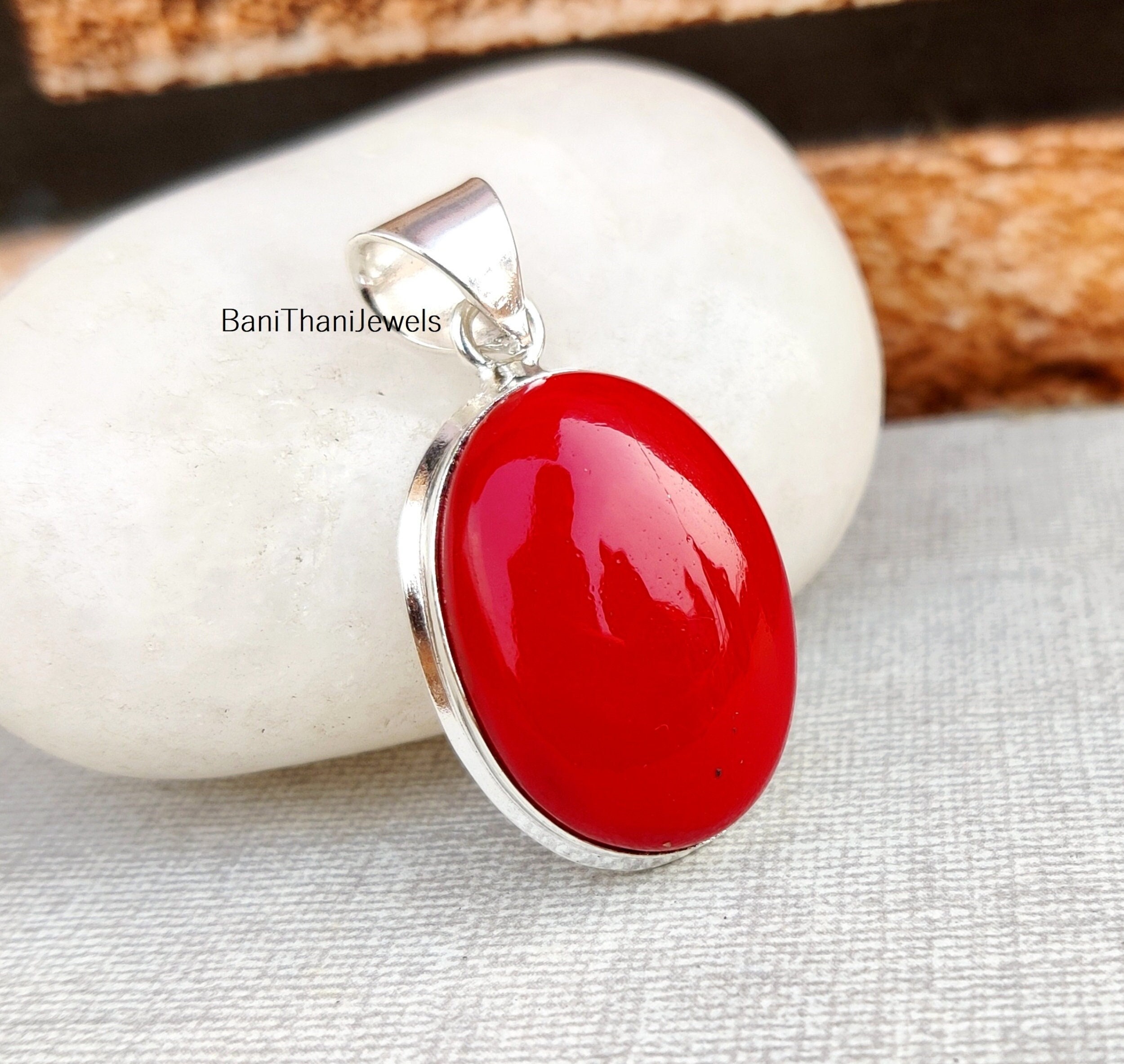 Red coral pendant online sale