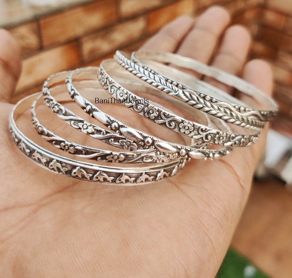 925 sterling silver bracelet bangle 7 set Of Silver Bangles,bangles for  women