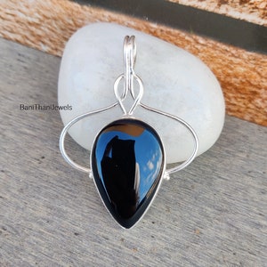 Black Onyx Pendant, 925 Silver Sterling Pendant, Handmade Pendant, Gemstone Pendant, Onyx Pendant, Silver Pendant, Black Onyx Jewelry