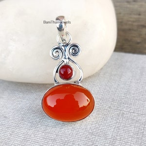 Carnelian Pendant, 925 Silver Sterling Pendant, Handmade Jewelry, Carnelian Jewelry, Gemstone Pendant, Women Pendant, Silver Jewelry