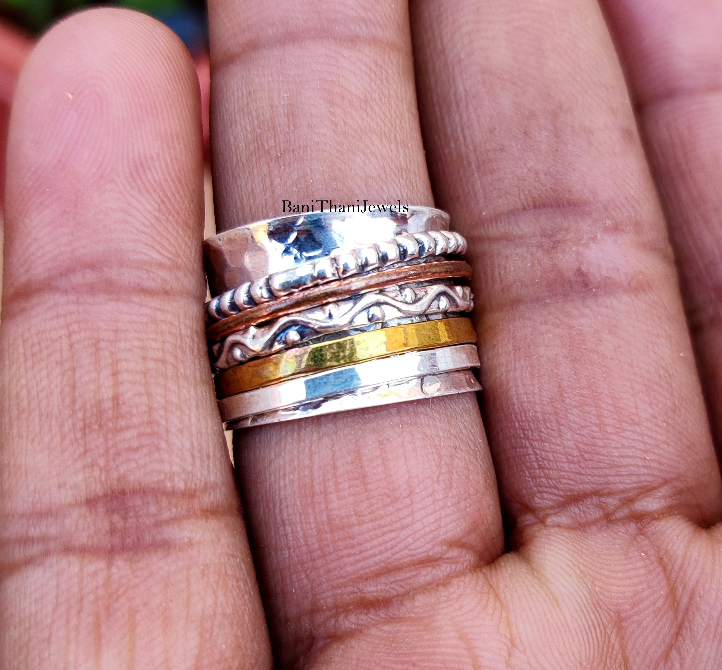 Silver Spinner Ring, 925 Silver Sterling Ring, Silver Ring, Meditation Ring, Anxiety Ring, Silver Jewelry, Gift Ring, Statement Ring