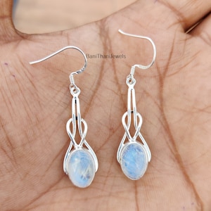 Moonstone Earring, 925 Silver Sterling Earring, Handmade Earring, Gemstone Earring, Moonstone Jewelry, Women Earring, Girl Earring
