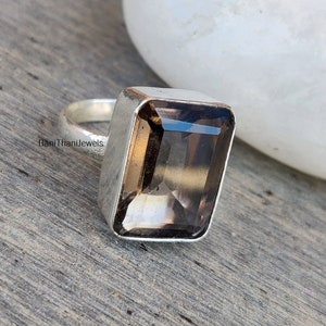 Smoky Quartz Ring, 925 Silver Sterling Ring, Gemstone Ring, Smoky Quartz Jewelry, Pretty Ring, Beautiful Ring, Women Ring, Silver Jewelry