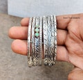 Silver Bangles, 7 Set Of Bangles, Set Of Bangles, Silver Bangle, Opal Bangle, Flower Bangle, Women Bangles, Set Of Bangle, Gift For Her product logo