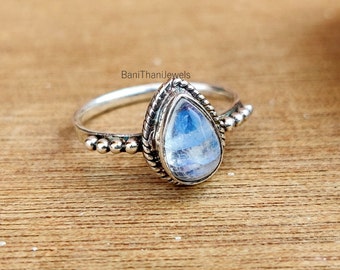 Moonstone Ring, 925 Sterling Silver Ring, Rainbow Ring, Silver Ring, Gemstone Ring, Women Ring, Moonstone Jewelry, Pretty Ring, Promise Ring