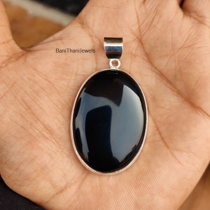 Black Onyx Pendant, Handmade Pendant, Gemstone Pendant, Onyx Pendant, 925 Silver Sterling Pendant, Silver Pendant, Black Onyx Jewelry