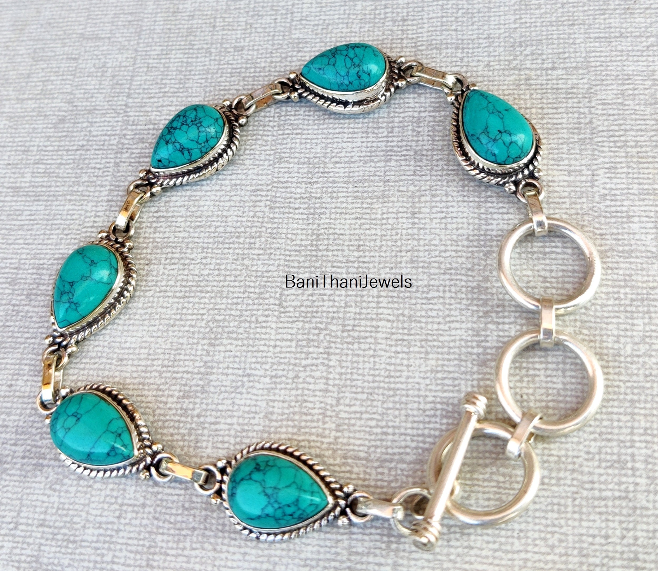 【AEKKI】Secret Code turquoise Gemstone Bracelet Blue Turquoise Bracelet, Turquoise Bracelet, Handmade