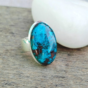 Shattuckite Ring, 925 Sterling Silver Ring, Handmade Ring, Silver Ring, Women Ring, Gemstone Ring, Pretty Ring, Shattuckite Jewelry