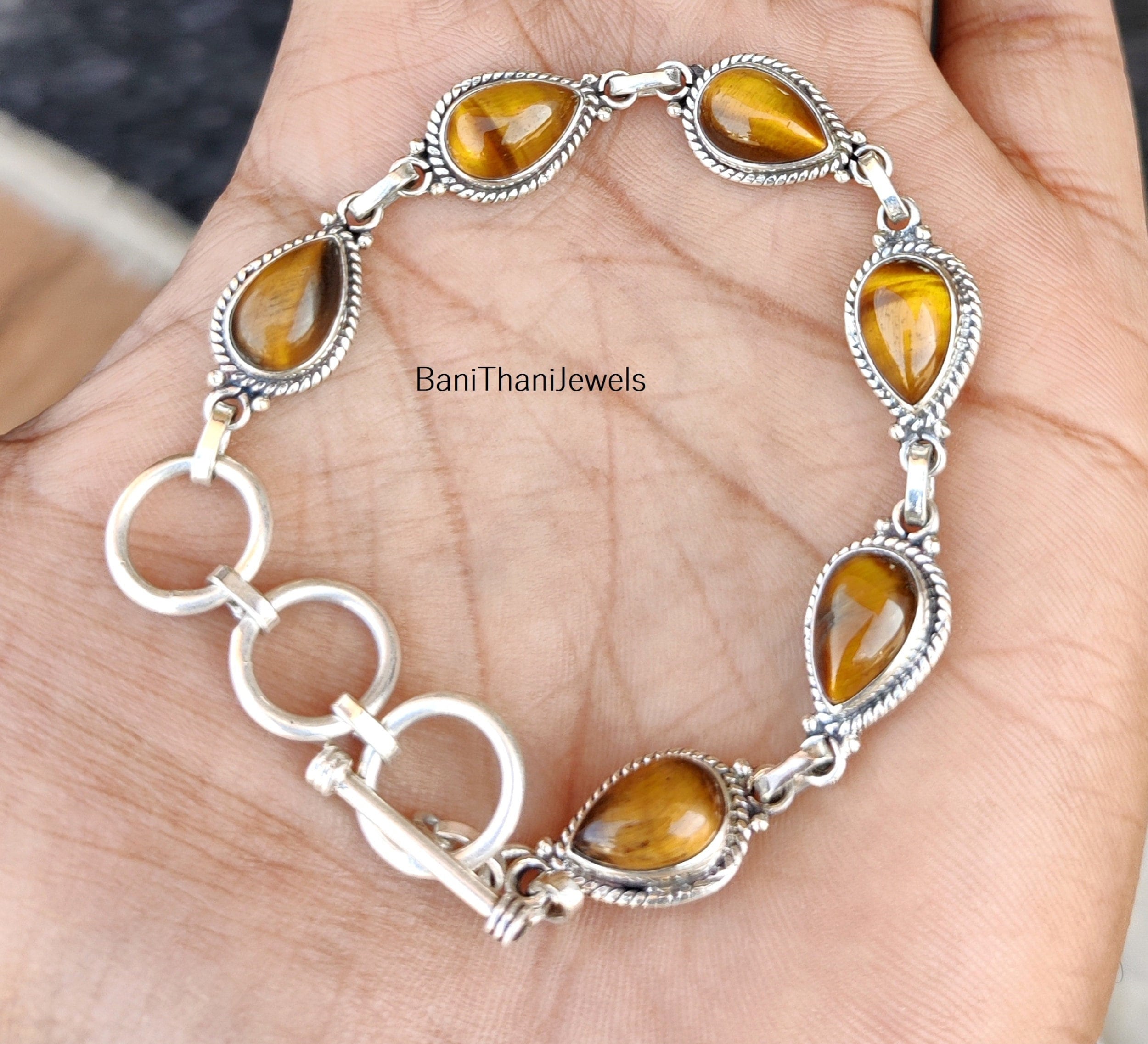 Tiger Eye Bracelet, Tiger Eye Jewelry, Handmade Bracelet