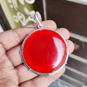 Carnelian Pendant, 925 Silver Sterling Pendant, Handmade Pendant, Carnelian Jewelry, Gemstone Pendant, Women Gift Pendant, Silver Necklace