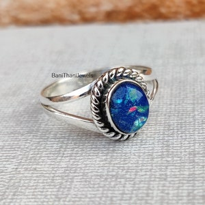Australian Opal Ring, Opal Ring, 925 Sterling Ring, Handmade Ring, Australian Opal Jewelry, Gemstone Ring, Silver Jewelry, Women Ring