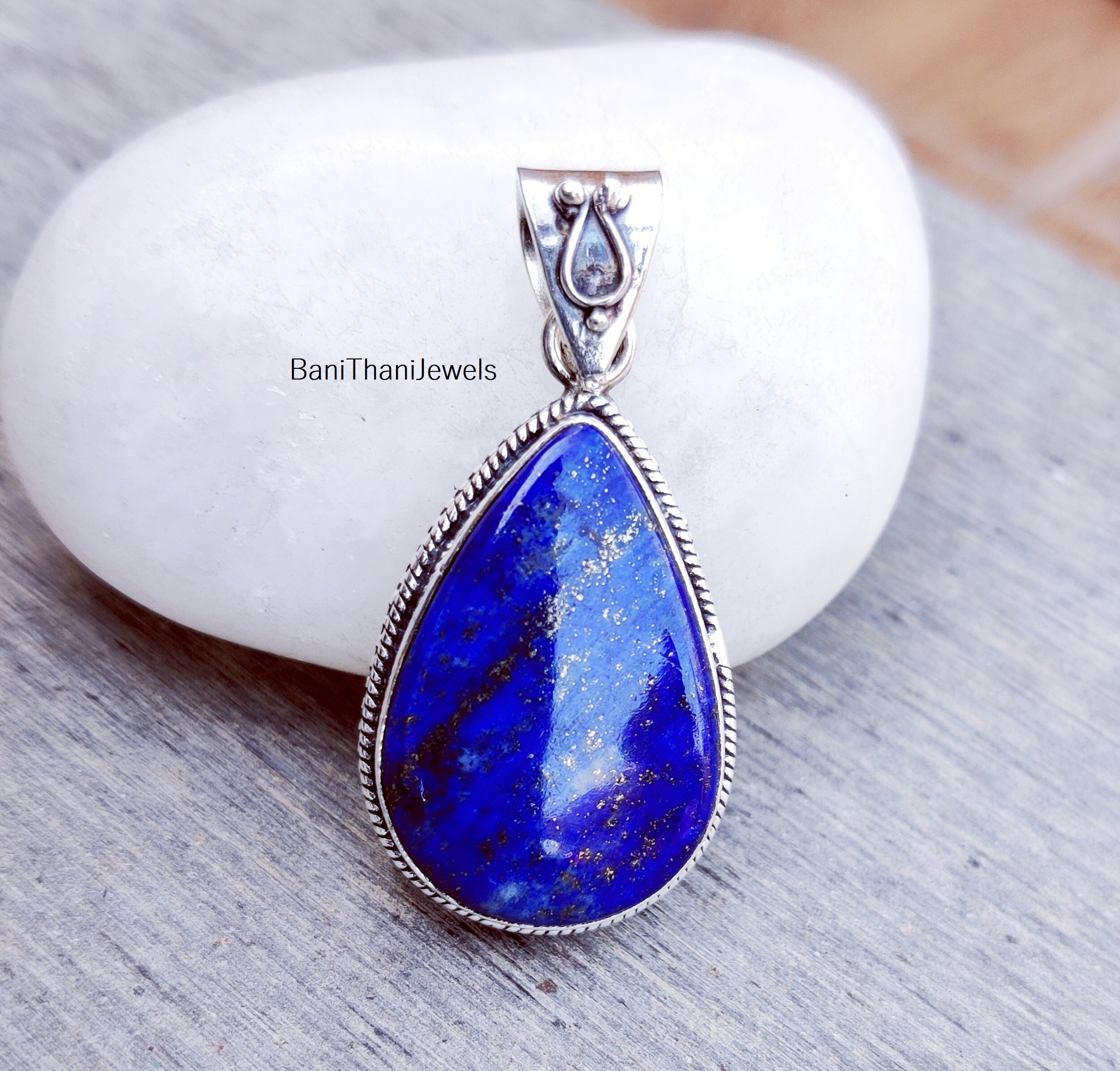 Lapis Lazuli Pendant, 925 Sterling Silver Pendant, Silver Jewelry, Lapis Lazuli Jewelry, Gemstone Pendant, Silver Pendant, Handmade Pendant