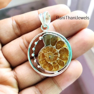 Ammonite Fossil Pendant, Ammonite Pendant, Ammonite Jewelry, Ammonite Fossil Necklace, Women Pendant, Gift For Her, Statement Pendant,