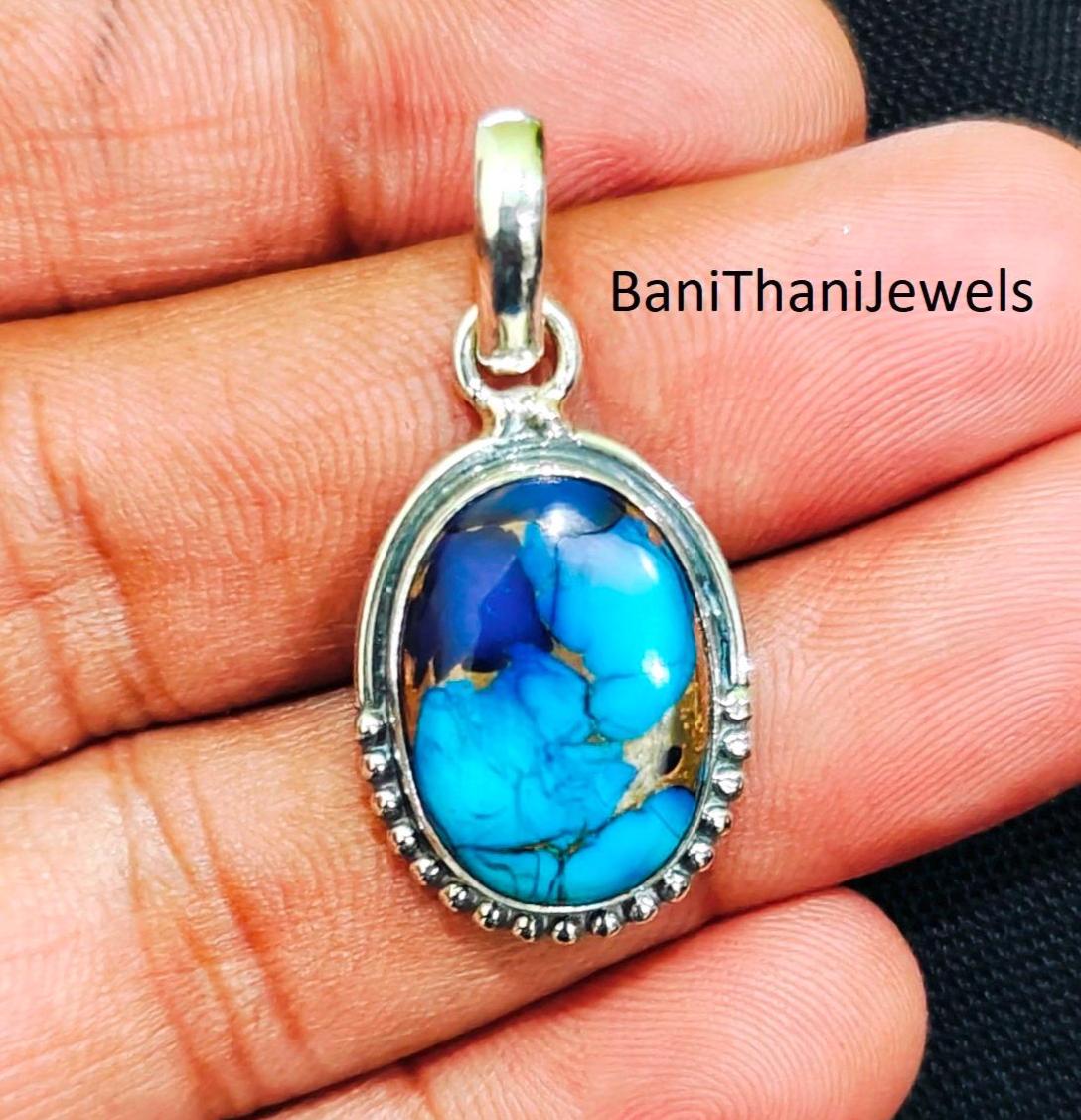 Handmade Purple Dahlia Turquoise Pendant: 925 Sterling Silver - Etsy