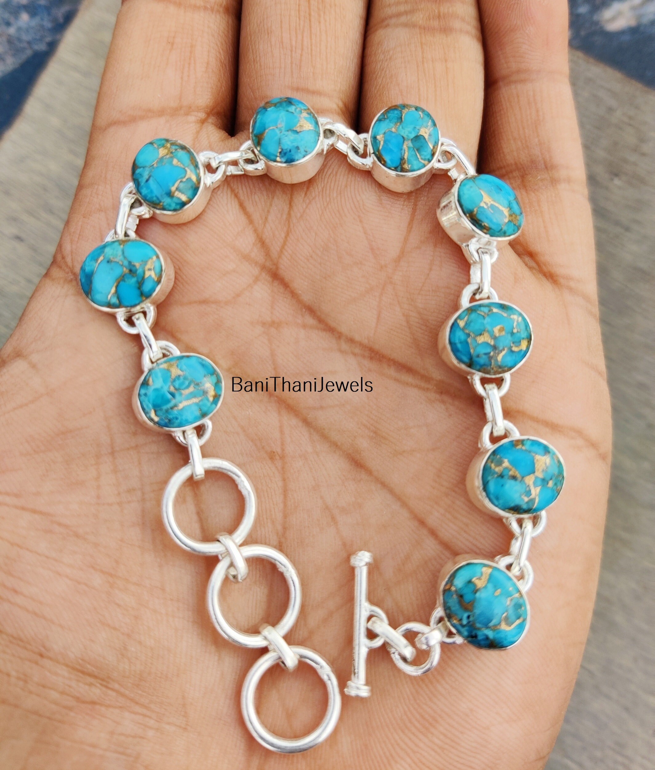 アクセサリー vintage silver925 turquoise bracelet Amazon.com: DOLIOX Genuine Turquoise Bracelet, Sterling Silver