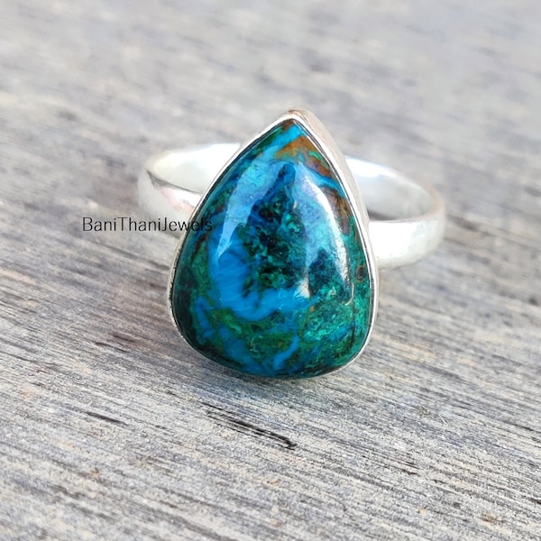 Shattuckite Ring, 925 Sterling Silver Ring, Handmade Ring, Silver Ring, Women Ring, Gemstone Ring, Pretty Ring, Shattuckite Jewelry