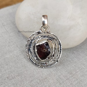 Garnet Pendant, 925 Sterling Pendant, Gemstone Pendant, Handmade Pendant, Silver Pendant, Garnet Jewelry, Women Pendant, Garnet Necklace