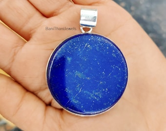 Lapislazuli-Anhänger, Silberanhänger, handgefertigter Anhänger, 925er Sterlingsilberanhänger, Silberschmuck, Lapislazuli-Schmuck, Edelsteinanhänger