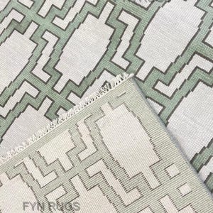 Abstract Modern Green Oushak Hand Knotted Rugs, Handmade Rugs for Living Room-Antique rug/For Bedroom/Guest Room- IN ANY SIZE -Hurry Up!!!!!