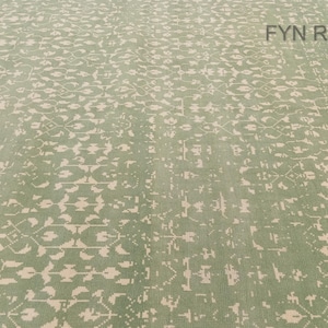 A Beautiful Green/Beige Oushak Hand Knotted Rugs, Handmade Rugs for Living Room-Antique rug, guest room/For Bedroom/Guest Room-Hurry Up!!!!