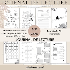 Printable Reading Journal | Book Review Page | Book Planner | Reading Tracker | A4 A5 Instant Download