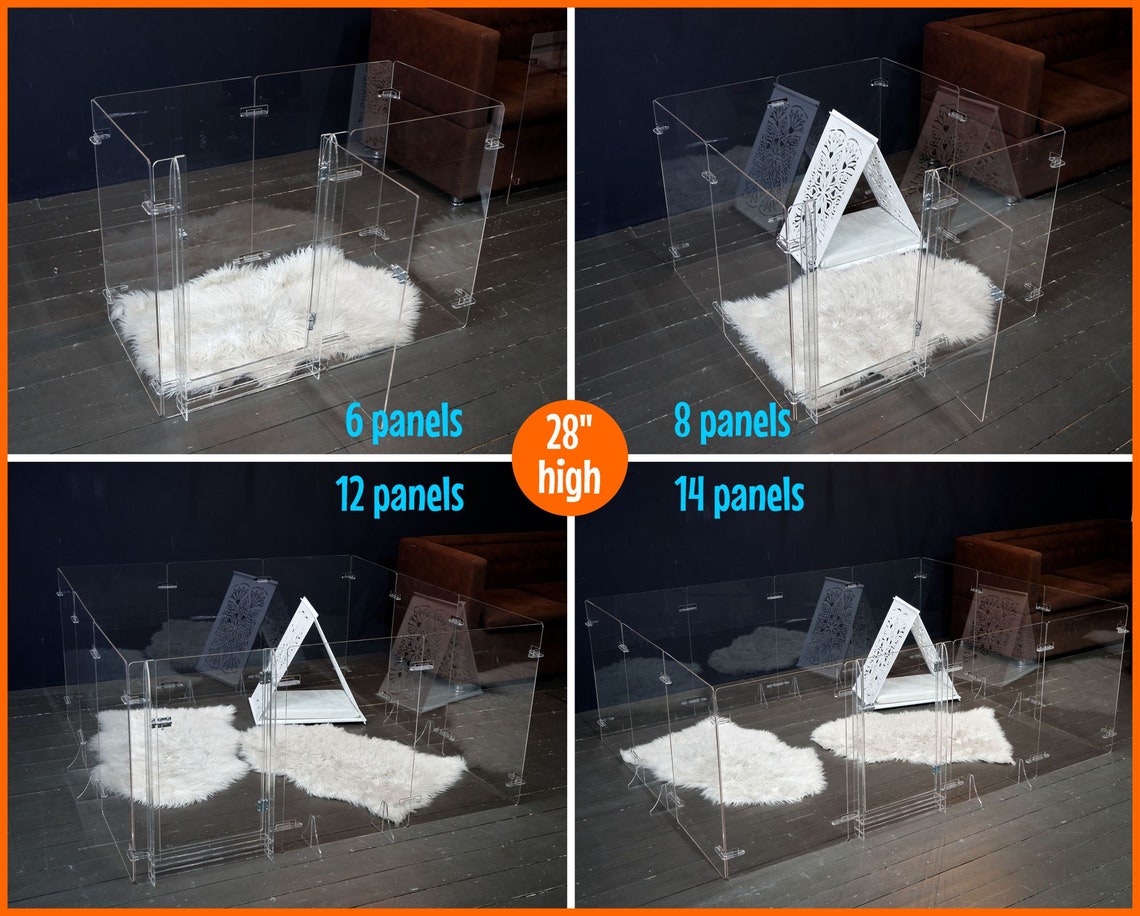 Custom Clear Pet Dog Playpen Acrylic Puppy Pen With Door Etsy