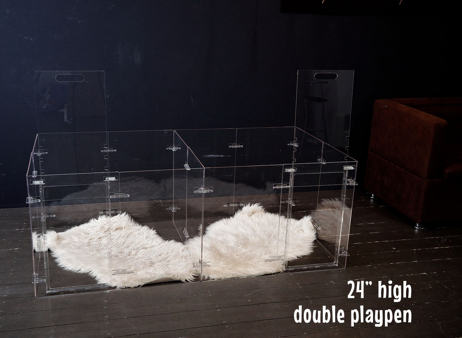 Custom Clear Pet Dog Playpen Acrylic Puppy Pen With Door Etsy