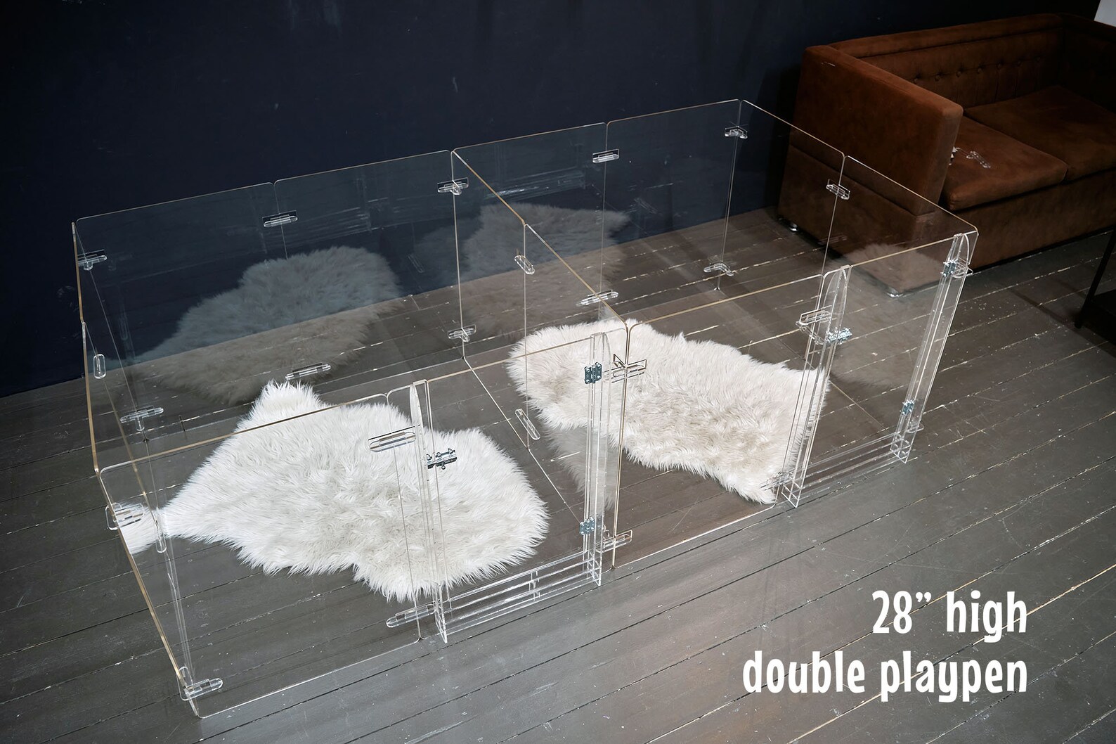Custom Clear Pet Dog Playpen Acrylic Puppy Pen With Door Etsy