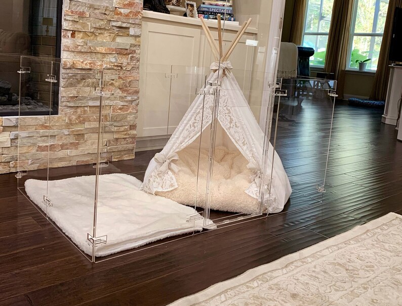 Custom Clear Pet Dog Playpen Acrylic Puppy Pen With Door Etsy