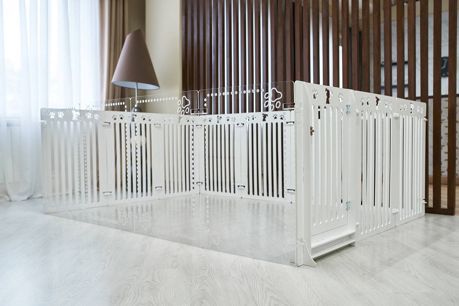 Custom Clear Acrylic and Wooden Large Dog Playpen Puppy Large Etsy Canada