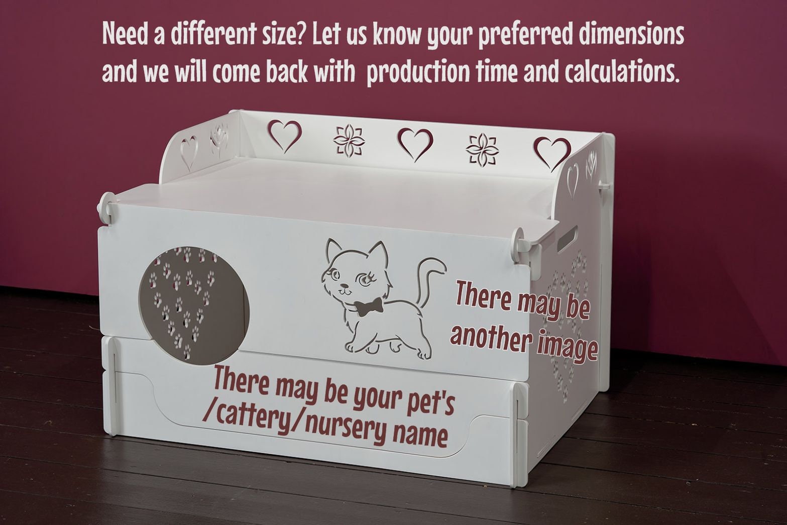 Wooden Modular Whelping Nesting Cat Birthing Box With Hole, Pregnant