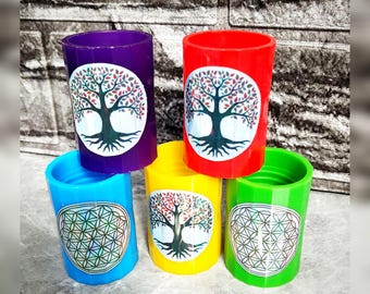 TWO water vortexes HEXAGONAL according to Schauberger with flower and tree of life