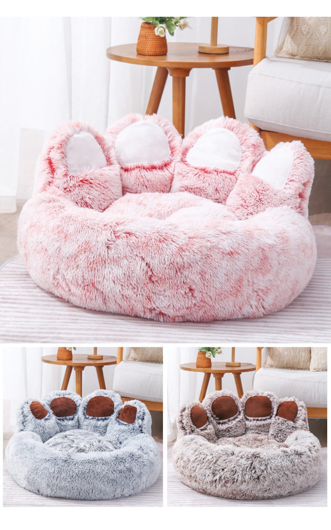 Soft Fluffy Dog Bed Pet House Sofa Washable Long Plush Outdoor Etsy