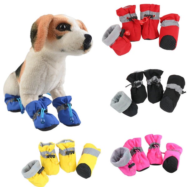 Chaussures pour chien de compagnie hiver chaud antidérapantes bottes de pluie imperméables Chihuahua chiot chat chaussettes chaussons accessoires pour chien zapatos para perro