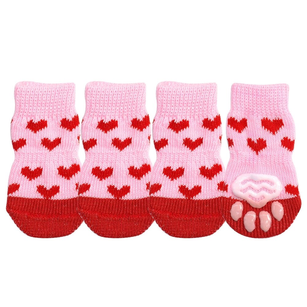 4pcs/set Cute Puppy Dog Socks Cartoon Anti Slip Knit Socks Etsy