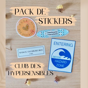 Pack de stickers club des hypersensibles holographique, 4pièces