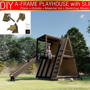 A-Frame Playhouse with Slide DIY Plan (Digital Download)