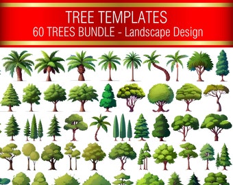 Tree Elevation PNG Templates: Landscape Design Illustrations (Digital Download)