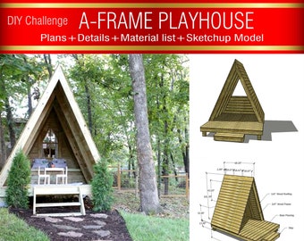 A-Frame Playhouse DIY Plan | Kids Wooden Outdoor Playhouse & Backyard Playset (Digital Download)