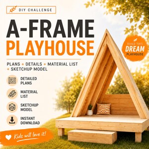 A-Frame Kids Playhouse DIY Plan: Outdoor Play Structure (9.5 X 6.6 feet)
