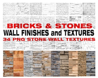 34 Stone Wall Texture Brushes | Brick & Stone PNG Clipart and Digital Art