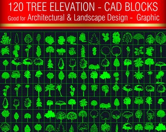 Tree Elevation CAD Blocks | DWG AutoCAD Symbols for Architecture & Landscape (Digital Download)